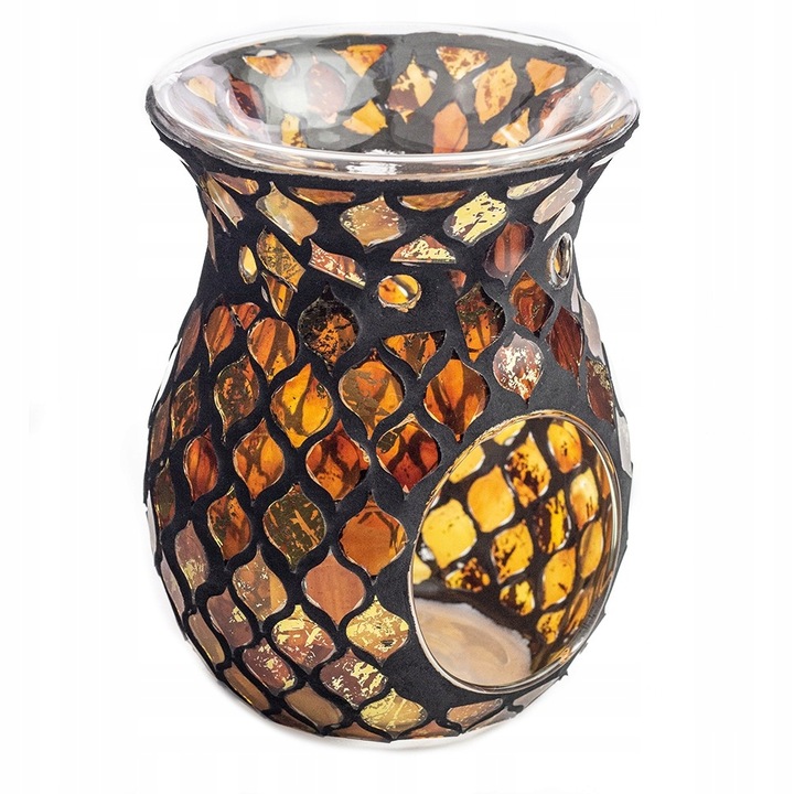 KOMINEK ZAPACHOWY DO WOSKÓW MOZAIKOWY SZKLANY AMBER