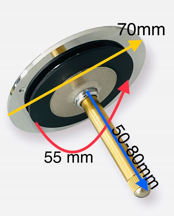 KOREK SYFONU WANNOWEGO ZATYCZKA WANNY ? 70mm 7cm