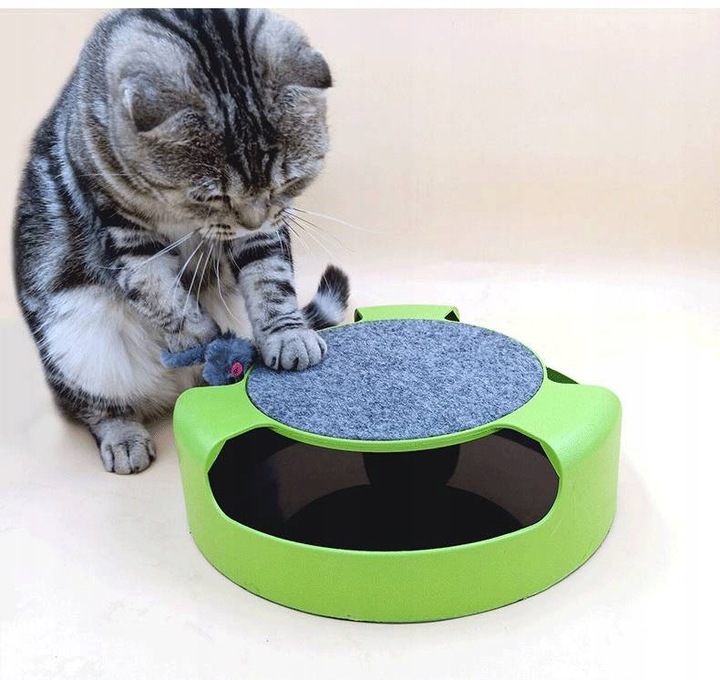 ZABAWKA DLA KOTA interaktywn KÓŁKO Z MYSZKĄ drapak