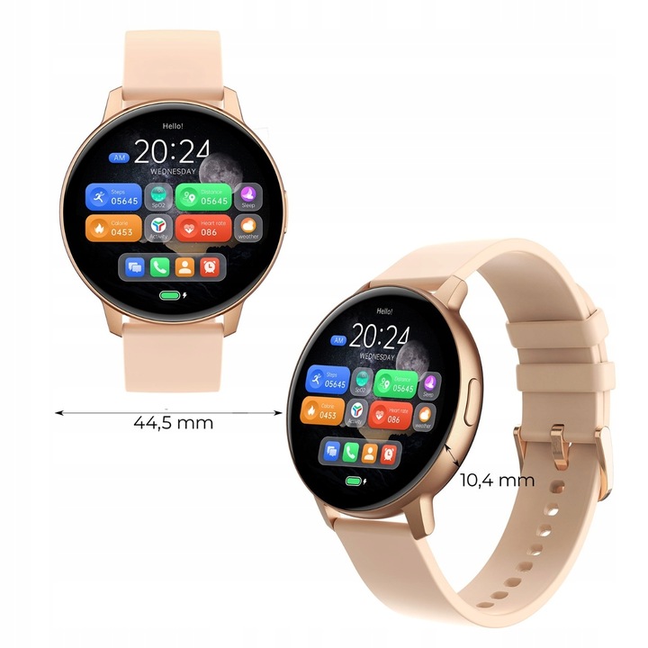 SMARTWATCH ZEGAREK DAMSKI POLSKIE MENU ROZMOWY SPORT PULS 2 PASKI AMOLED