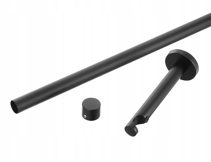 Karnisz METALOWY pojedynczy fi19 mm LOFT - 140cm Czarny mat