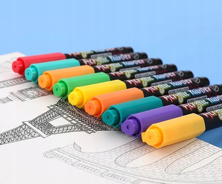 Pisaki Flamastry Mazaki AKRYLOWE 12szt (C025)