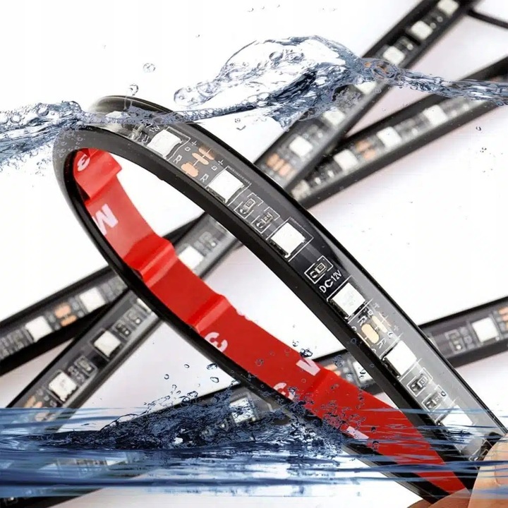 TAŚMA LED DO SAMOCHODU Z PILOTEM OŚWIETLENIE AUTA RGB 5050 DO WNĘTRZA USB