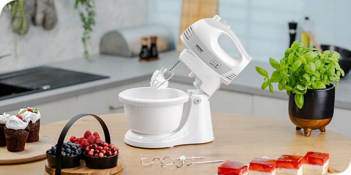 MIKSER z misą 2,5L ZELMER ZHM2459S 700W biały TURBO 4 KOŃCÓWKI 5