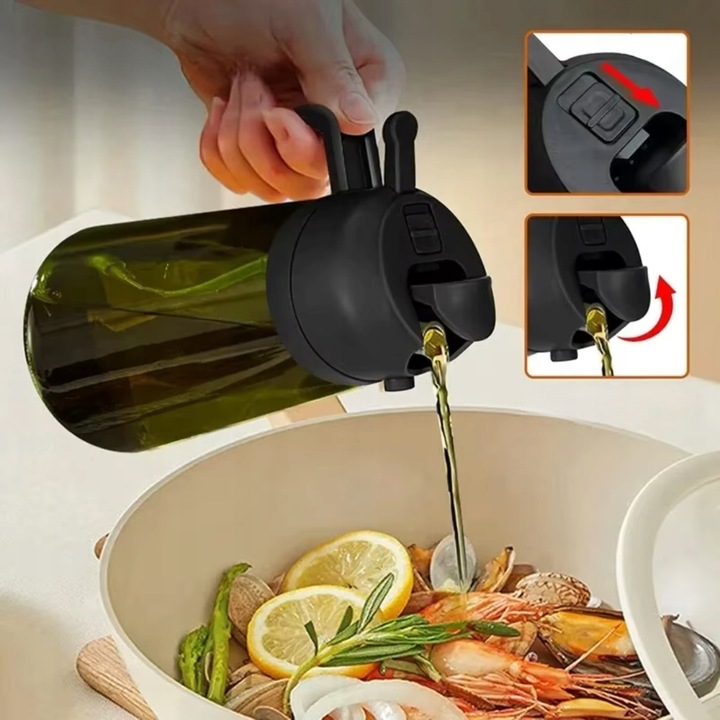 SPRYSKIWACZ SZKLANY DO OLIWY OLEJU OCTU DOZOWNIK W SPRAYU ROZPYLACZ 470 ML