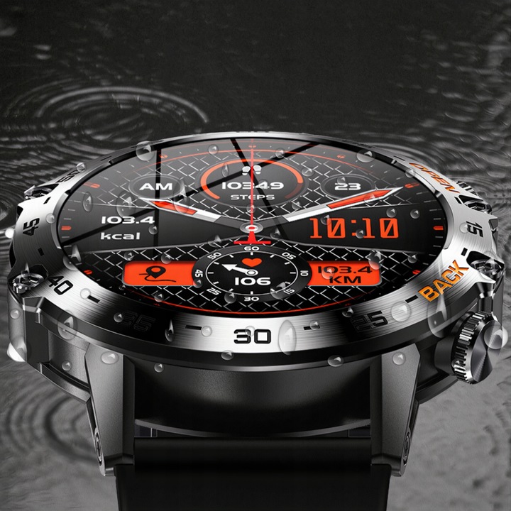 ZEGAREK SMARTWATCH MĘSKI 360x360 ROZMOWY MENU PL