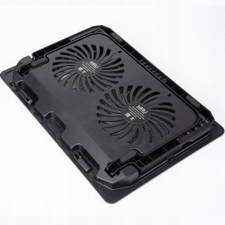 PODSTAWKA CHŁODZĄCA POD LAPTOPA 15,6" CZARNA REGULOWANA PODKŁADKA LED Z USB