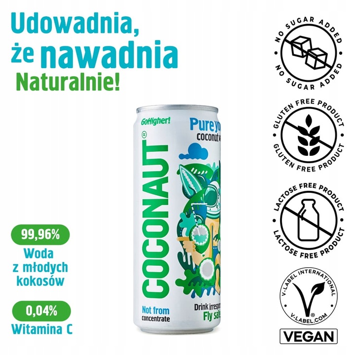 Woda Kokosowa z Młodego Kokosa Coconaut 500ml ZESTAW 24 SZT TANIEJ