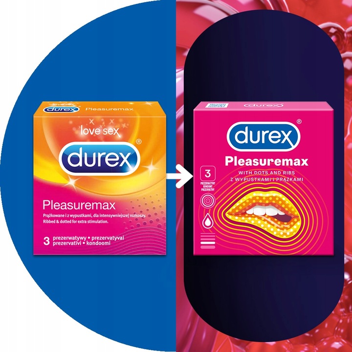 Prezerwatywy Durex PLEASUREMAX 12 z prążkami wypustkami