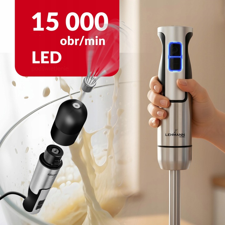 MOCNY BLENDER RĘCZNY WIELOFUNKCYJNY MIKSER NAJMOCNIEJSZY SILNIK OSTRZE