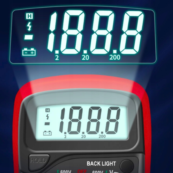 MIERNIK MULTIMETR CYFROWY PRĄDU NAPIĘCIA LCD TESTER UNIWERSALNY AC DC 10A