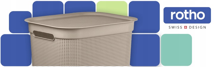 Kosz na pranie bieliznę pojemnik duży z pokrywą organizer Rotho BRISEN 50l