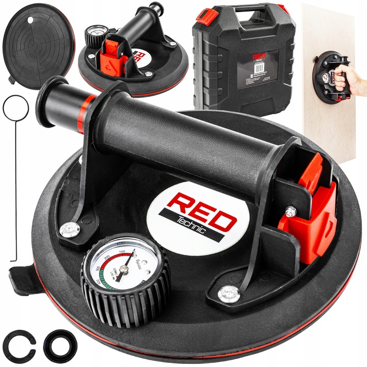 PRZYSSAWKA PRÓŻNIOWA DO PŁYTEK UCHWYT Z POMPKĄ MANOMETREM GLAZURY SZYB