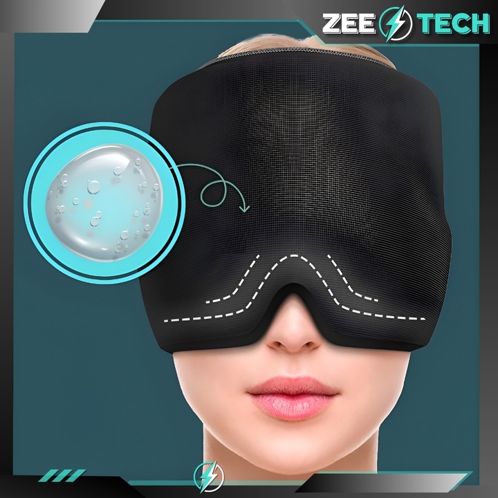 CZAPKA ŁAGODZĄCA NA BÓL GŁOWY MIGRENĘ MASKA CHŁODZĄCA KOMPRES ŻELOWY OKŁAD