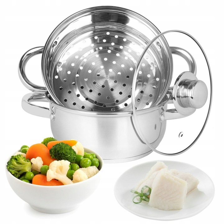 GARNEK do gotowania NA PARZE indukcja garnek ze stali nierdzewnej 2L Sano