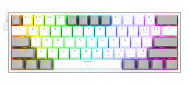 KLAWIATURA MECHANICZNA REDRAGON K617 RGB FIZZ RED BOX SWITCH BIAŁO SZARA
