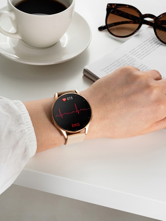 ZEGAREK DAMSKI SMARTWATCH AMOLED EKG POMIAR CUKRU CIŚNIENIE TEMPERATURA