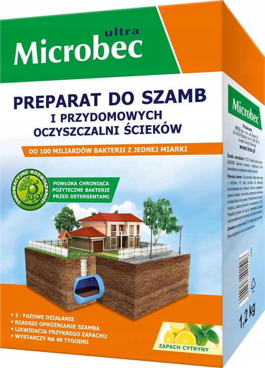 MICROBEC ULTRA Preparat do szamb 1,2 kg – zapach cytryny