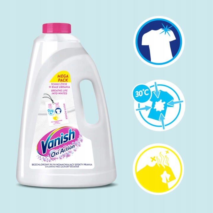 Vanish Oxi Action White Odplamiacz w płynie do białych tkanin 3 L