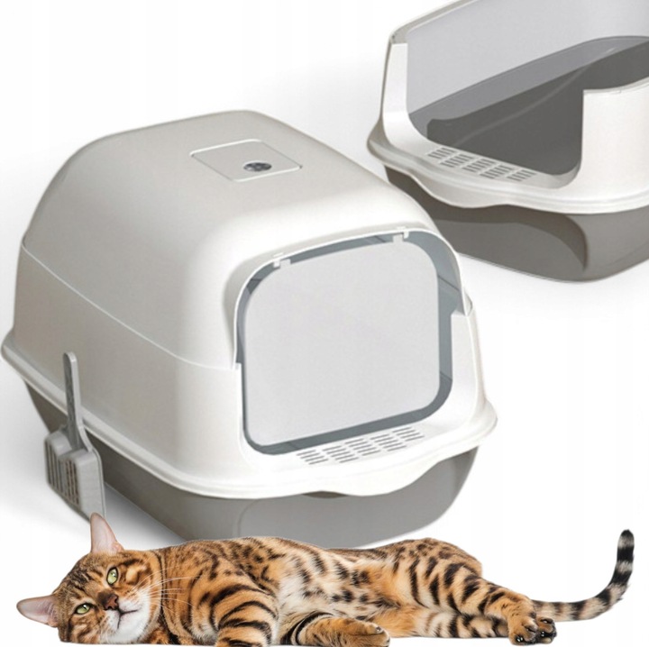 Kuweta dla kota z pochłaniaczem zamykana z łopatką Zestaw otwarta