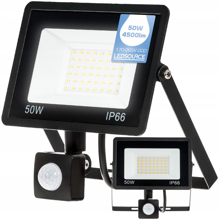 Halogen Naświetlacz 50W LED ZEWNĘTRZNY LAMPA Czujnik RUCHU ZMIERZCHU