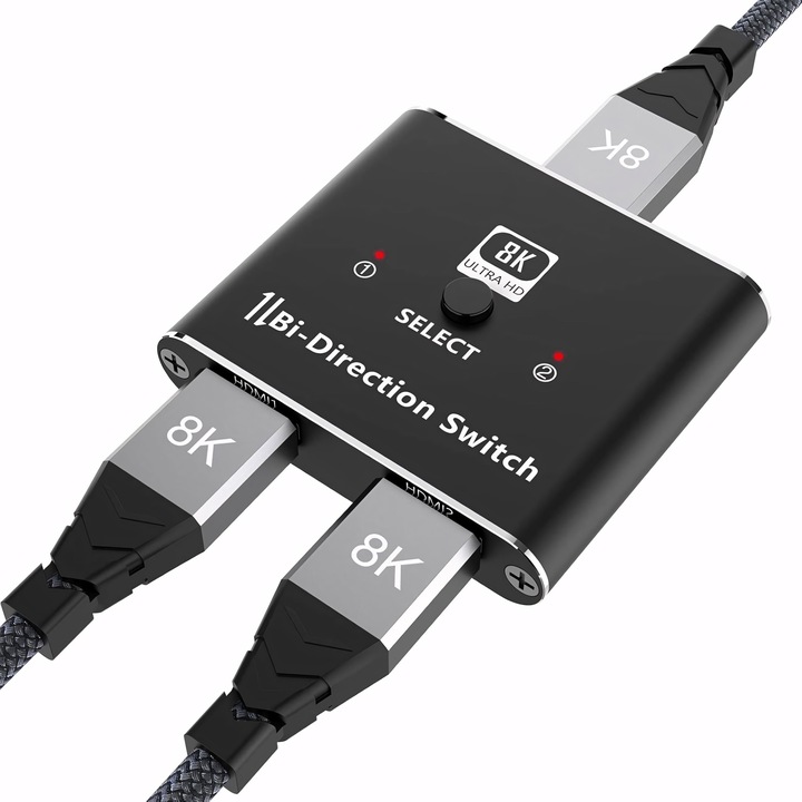HDMI Switcher Splitter 8K – przełącznik dwukierunkowy HDMI 2.1 240Hz