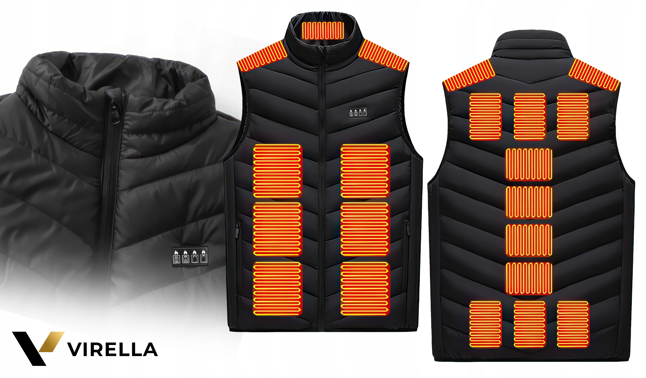 KAMIZELKA PODGRZEWANA OGRZEWANA 21 STREF USB XL MĘSKA BEZRĘKAWNIK POWERBANK