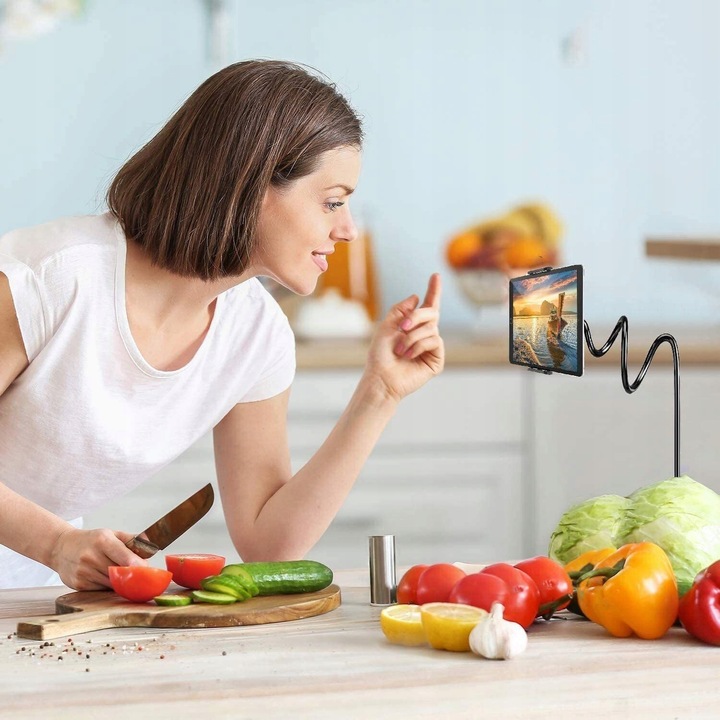 Holder For Mobile Phone Tablet With Adjustable Flexible Arm For Tablet