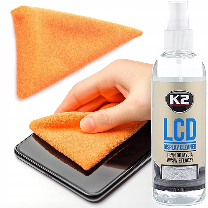 Płyn do Czyszczenia Ekranów LCD LED OLED TFT 250 ml + Mikrofibra Zestaw K2