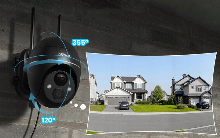 2X ZEWNĘTRZNA KAMERA WIFI SOLARNA OBROTOWA NA BATERIE Z PANELEM SOLARNYM