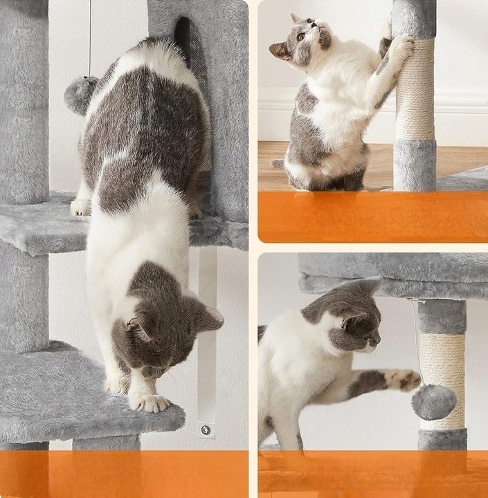 DRAPAK DLA KOTA DUŻY LEGOWISKO SŁUPEK WIEŻA DOMEK 6 POZIOMÓW WYSOKI 143cm