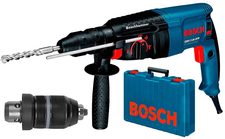 BOSCH MŁOTOWIERTARKA 800W 2,7J + DODATKOWY UCHWYT GBH 2-26DFR +