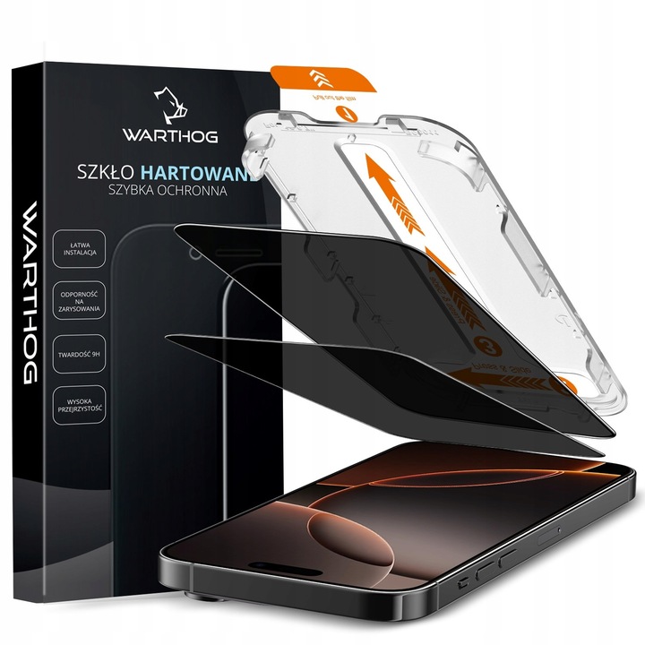 Szkło hartowane prywatyzujące Warthog do Apple iPhone 15 Pro Max 2szt EZFit