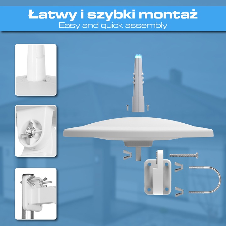 ANTENA DVB-T2 DO TV NAZIEMNEJ DOOKÓLNA AKTYWNA MUX8 LTE COMBO 4K TV VAYOX