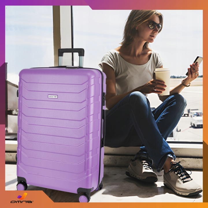 Walizka podróżna na kółkach średnia kuferek poliwęglan dla dziewczynki 63L