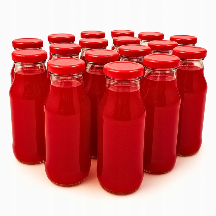 20x Szklane Butelki do soków syropów smoothie pasteryzacji 300 ml +