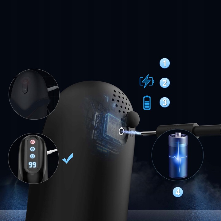 Automatyczne masturbator meski z funkcją ssania, wibracji, ogrzewania