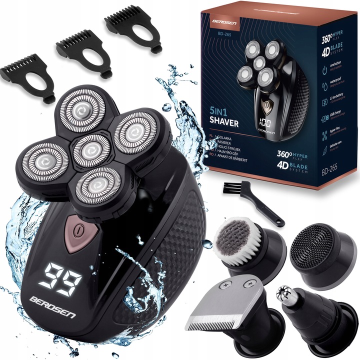Golarka męska trymer maszynka do golenia do brody włosów głowy 5w1