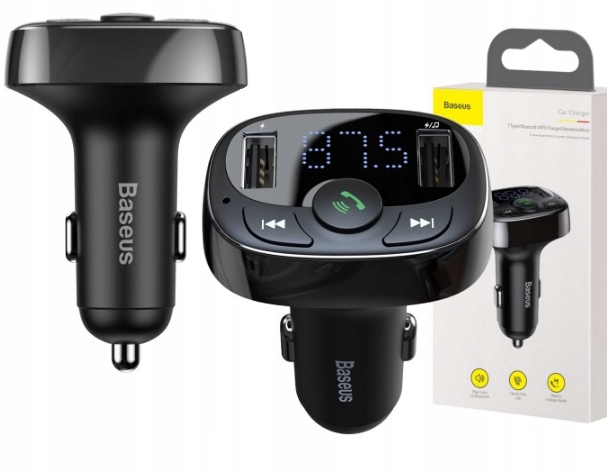 BASEUS TRANSMITER ŁADOWARKA 2xUSB FM BLUETOOTH CZYTNIK KART MICRO SD