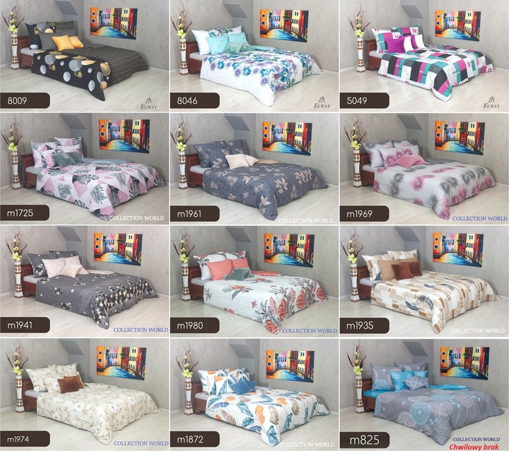 Pościel ELWAY 140x200 Bawełna Satynowa NOWE WZORY