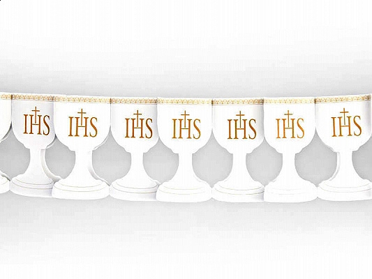 Girlanda komunijna kielichy biała złota z hostią dekoracje na komunię