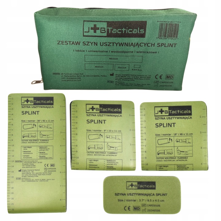 Zestaw 4 szyn unieruchamiających SPLINT 92 / 46 / 23/ 9,5 cm + TORBA
