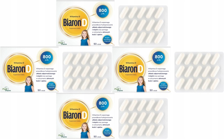Biaron D800 Witamina D Dla Dzieci 90 Kapsułek Twist-Off