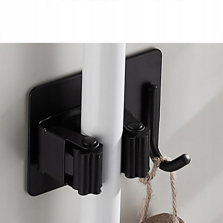 WIESZAK ścienny na Ręcznik Mop Miotła 4 SZTUKI Uchwyt do Łazienki i