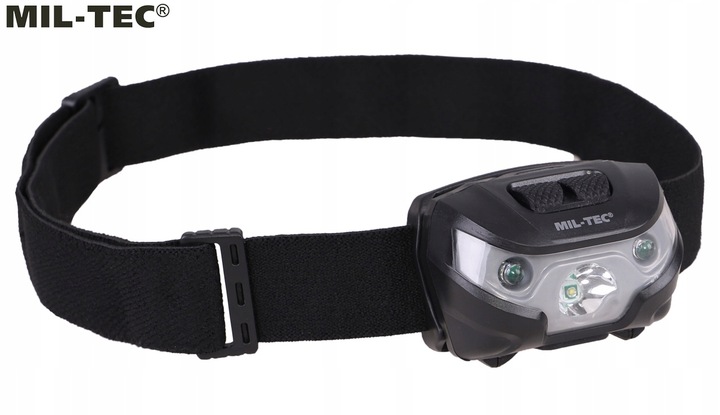 Latarka czołowa czołówka Mil-Tec 200 lumenów LED CREE XPE biała czerwona