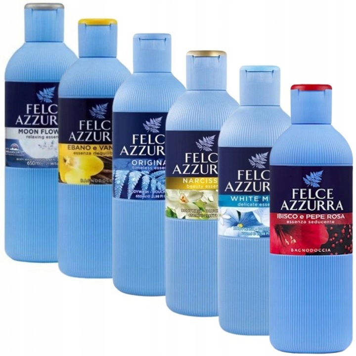 FELCE AZZURRA MIX zestaw włoskich żeli pod prysznic do mycia ciała 6x 650ml