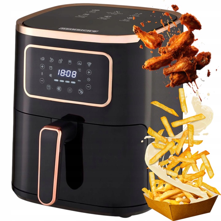 Duża BEZTŁUSZCZOWA FRYTKOWNICA Air Fryer 5L AIRFRYER 1450W 6 Programów