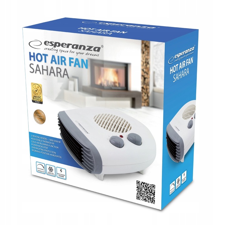 FARELKA MOCNY GRZEJNIK ELEKTRYCZNY TERMOWENTYLATOR OGRZEWACZ PIECYK 2000W