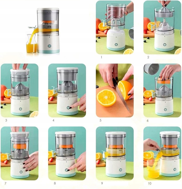 WYCISKARKA DO CYTRUSÓW 45W BEZPRZEWODOWA POMARAŃCZY CYTRYN SOKOWIRÓWKA