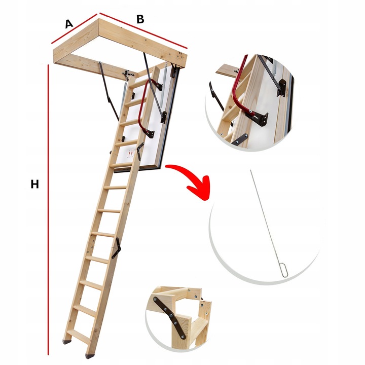 Schody Strychowe NORDIC 0,44 W/m2K 120x80 Dodatkowa Uszczelka Wkręty